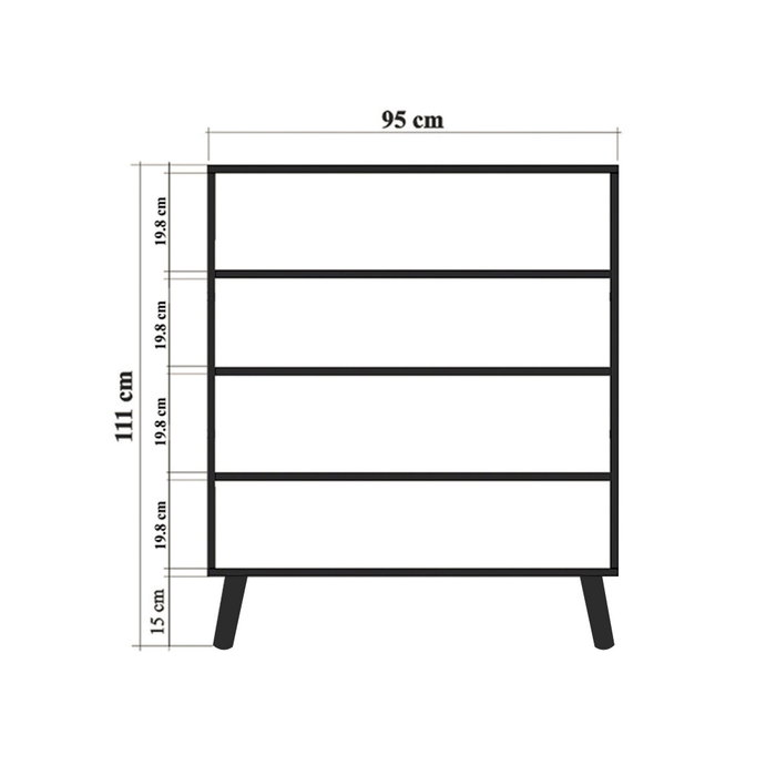 Hanah Home Armario Multiusos Pebble 95x111x36cm Tablero de Partículas Melamina